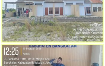 Diduga Bangunan Tapa Ijin di Lahan Sawah di Perumahan Aqso PT. Sentral Bintang Mulia Bangkalan.