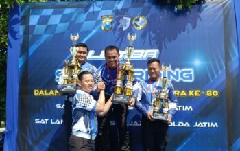 Satlantas Polres Gresik Berprestasi, Aiptu Bambang Juara 1 Safety Riding Hari Bhayangkara ke-80