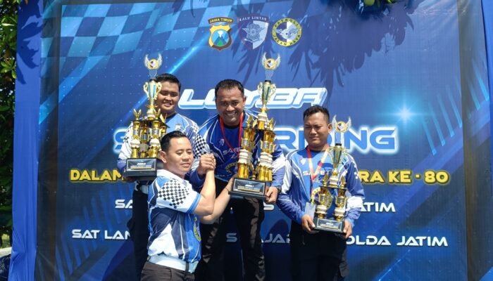 Satlantas Polres Gresik Berprestasi, Aiptu Bambang Juara 1 Safety Riding Hari Bhayangkara ke-80