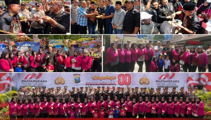 Prank Hari Bhayangkara, PJU Polda Jatim, Polrestabes & Polres Pelabuhan Tanjung Perak Keluar Hadapi Massa AMI, Ujungnya Malah Potong Kue