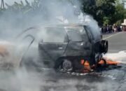 Mobil Terbakar di SPBU Sukomoro Nganjuk, Satu Anak Alami Luka Bakar