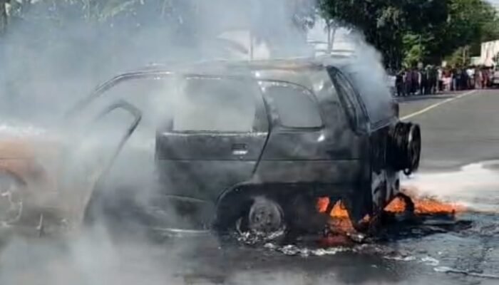 Mobil Terbakar di SPBU Sukomoro Nganjuk, Satu Anak Alami Luka Bakar