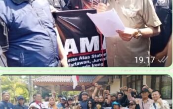 Sebut Jurnalis “Londo Ireng”, Ratusan Insan Pers dan LSM di Nganjuk Gelar Aksi Damai Tuntut Klarifikasi Presiden