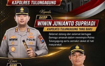 Capaian Baru Kepemimpinan, Polres Tulungagung Sambut AKBP Wiwin Junianto Supriyadi Lewat Tradisi Pedang Pora