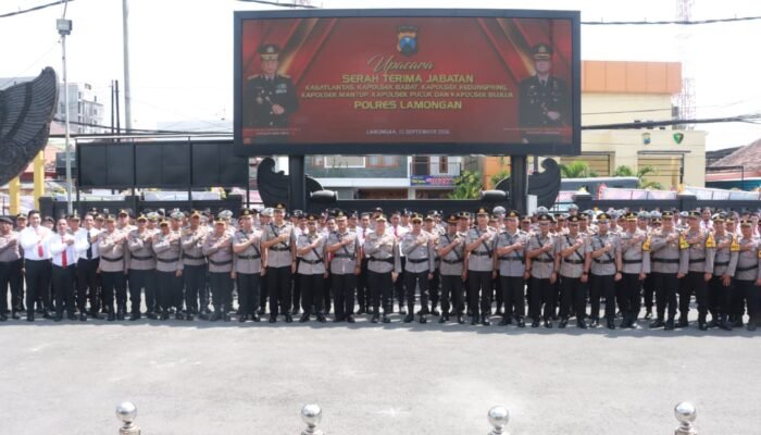 Kapolres Lamongan Pimpin Sertijab, Sejumlah Jabatan Strategis Resmi Berganti