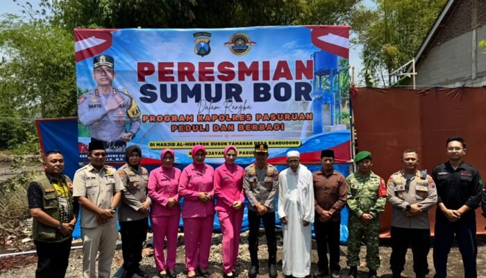 Peduli Kebutuhan Air Bersih, Polres Pasuruan Bangun Sumur Bor di Randugong
