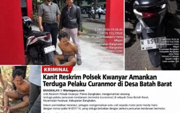 Kanit Reskrim Polsek Kwanyar Amankan Terduga Pelaku Curanmor di Desa Batah Bara